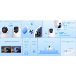 Camera EZVIZ C6N G1 4K 8MP quay quét 360 độ trong nhà, đàm thoại 2 chiều, có màu ban đêm