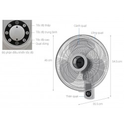 Quạt treo tường Midea 3 cánh FW40-6H 55W