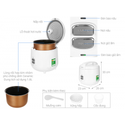 Nồi cơm điện cơ 1.8L Kangaroo KG18RC9