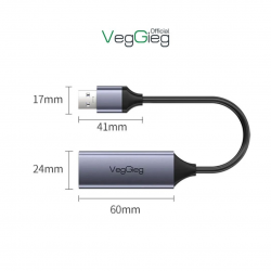 Cáp chuyển USB 2.0 sang LAN Veggieg V-K307