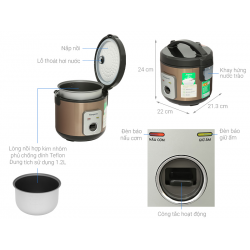 Nồi cơm nắp gài Kangaroo 1.2 lít KGRC12M3